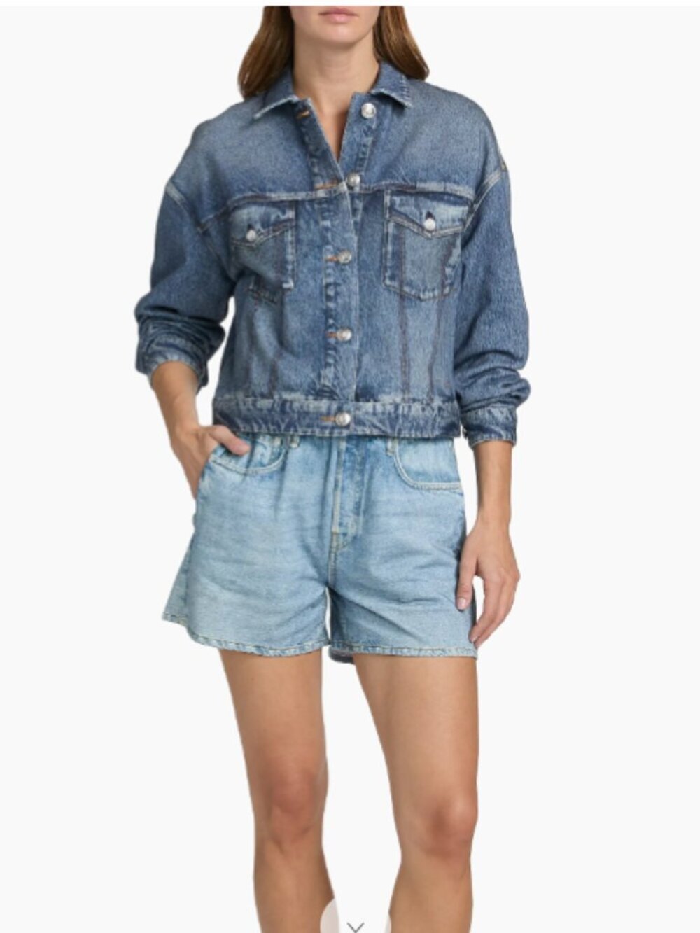 Rag & Bone Miramar Terry Denim-Effect Trucker Jacket Oversized size X-Small